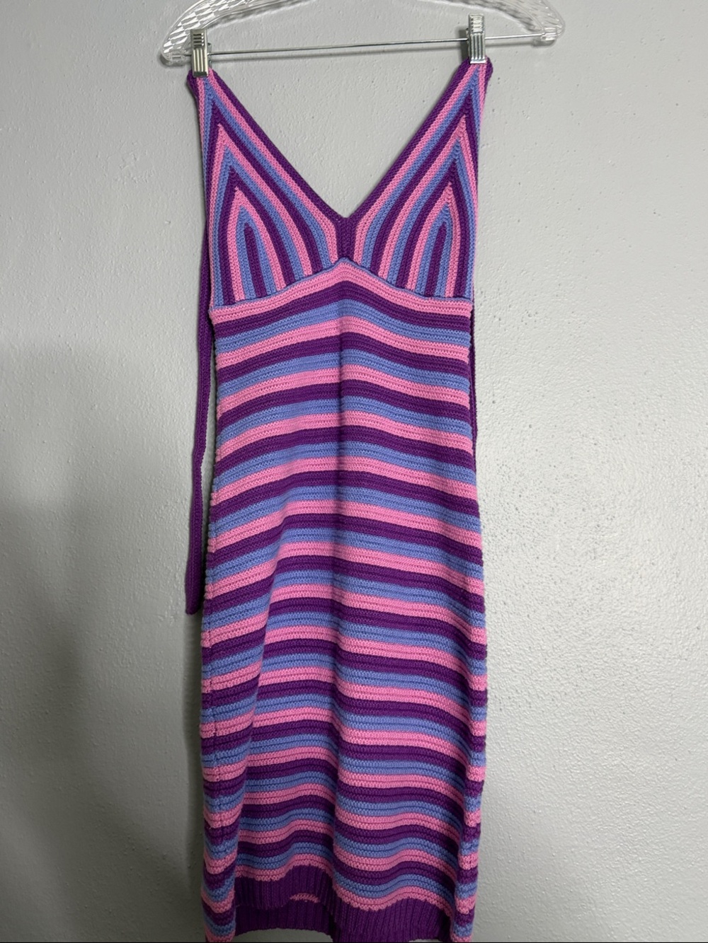 wild fable Pink & Purple Striped Knit Slip Dress